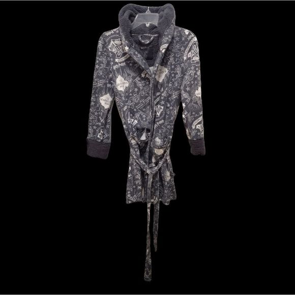 Harry Potter - Women's Size Medium - Grey - Marauders Map - Robe - Picture 1 of 2